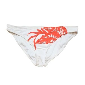 White and Orange Leaf Bikini Bottom